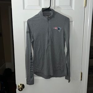Under Armour Heathered Gray New England Patriots Half Zip Jacket Size Small